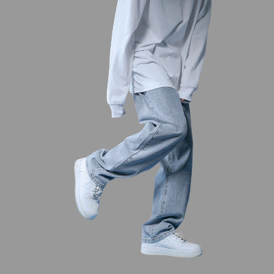 Jeans Straight Casual Drape