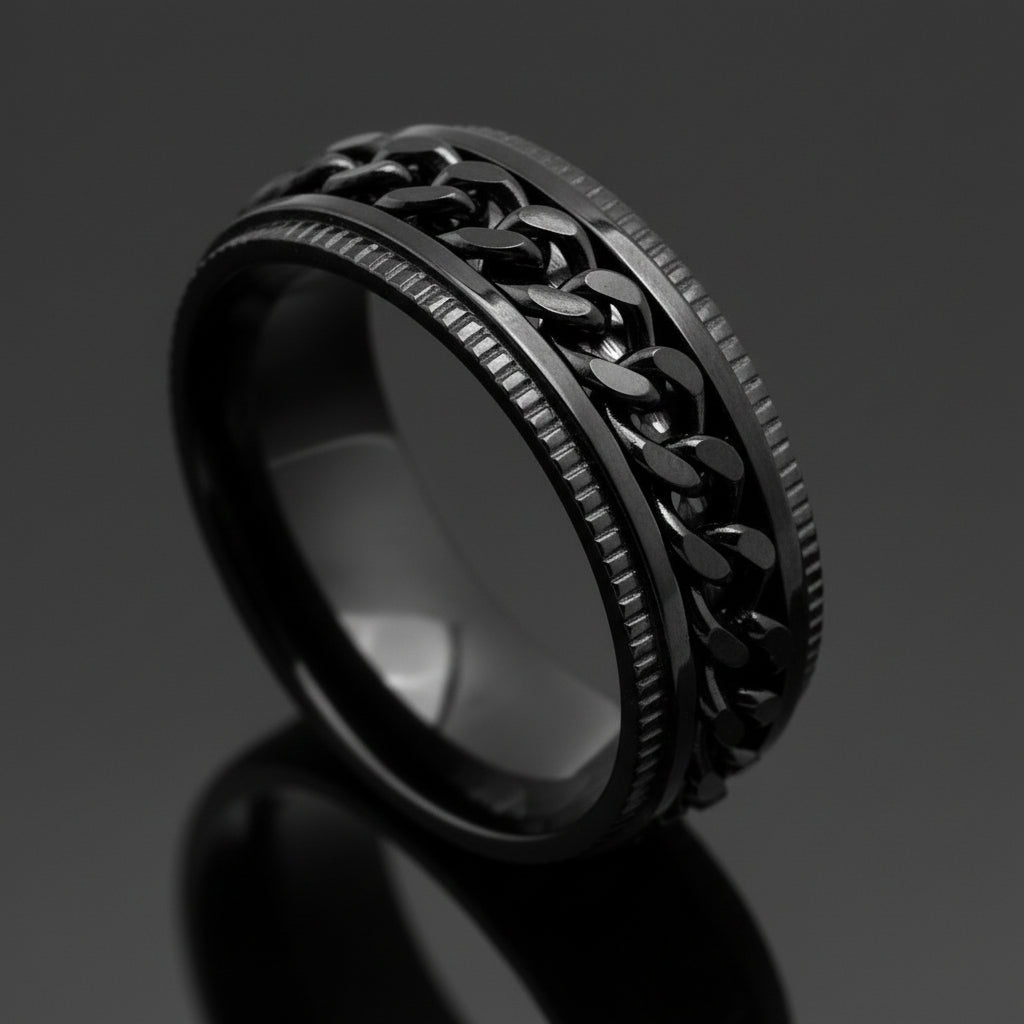 Mens Stainless Steel Spinner Rings