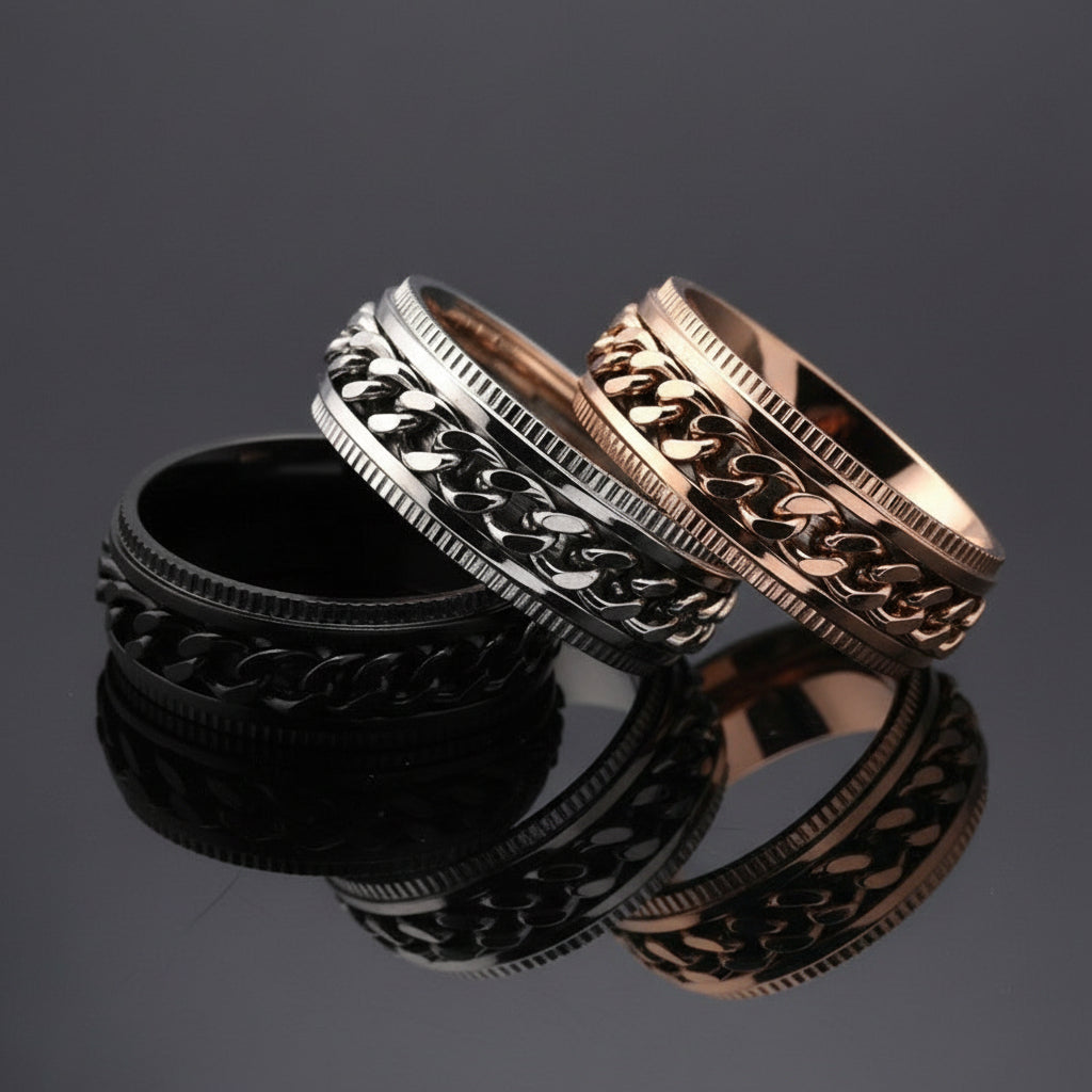 Mens Stainless Steel Spinner Rings