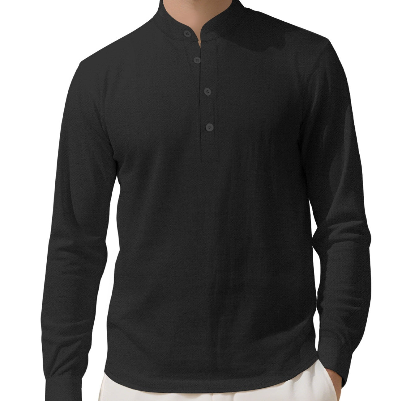 Men's Linen Quarter Button