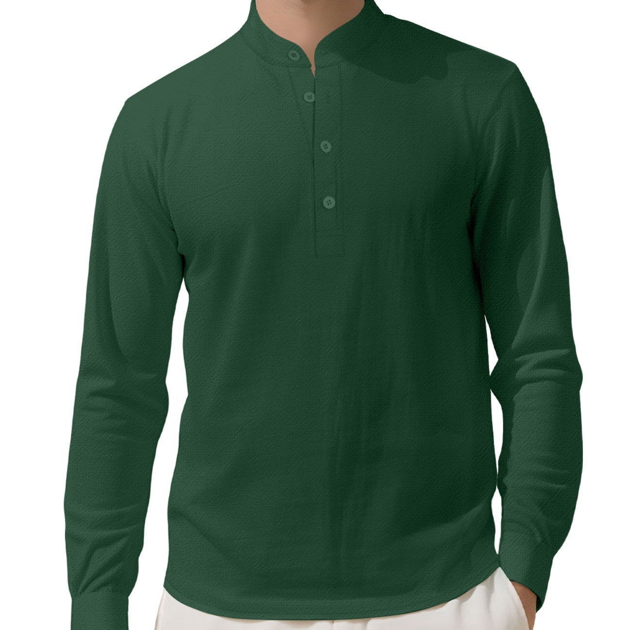 Men's Linen Quarter Button