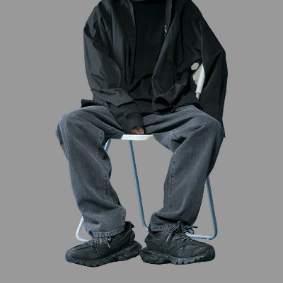 Jeans Straight Casual Drape