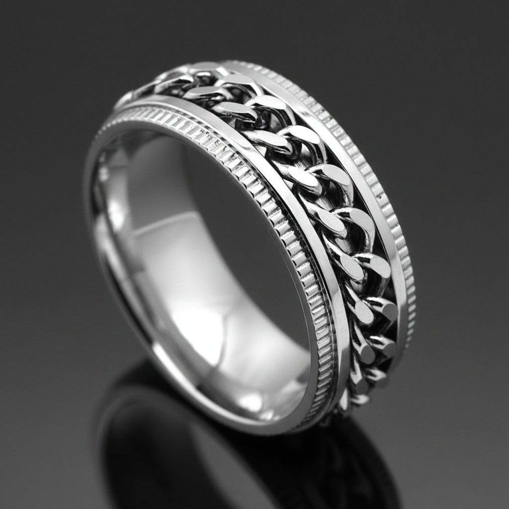 Mens Stainless Steel Spinner Rings