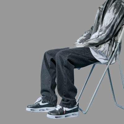 Jeans Straight Casual Drape